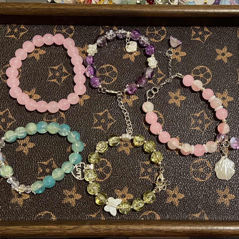 Chic Pastel Beaded Bracelet Set
